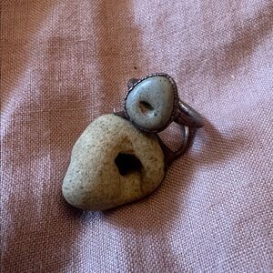 Hag Stone Handmade Electro formed Ring & Pendant